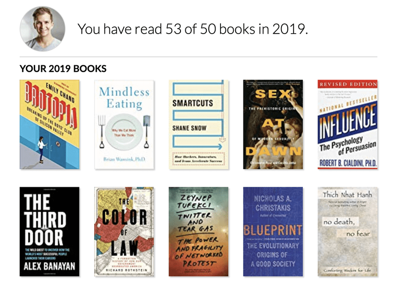 Summary of my 2019 reading challenge